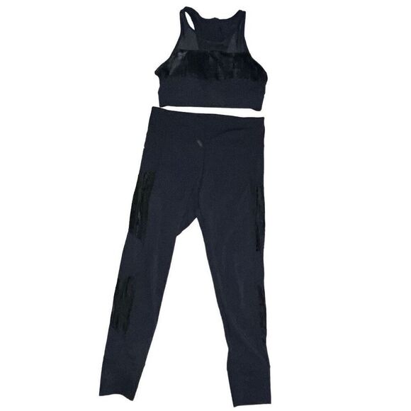 Zyia Active Women’s Size Medium‎ All Star Zip Up Athletic Bra Leggings Set Black - Picture 1 of 7